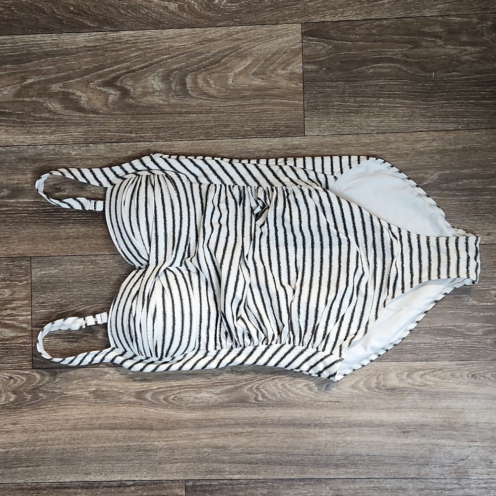 Nip Tuck Swim Santorini Stripe Twist Front Tummy Control One Piece Swimsuit 6 - Picture 2 of 10